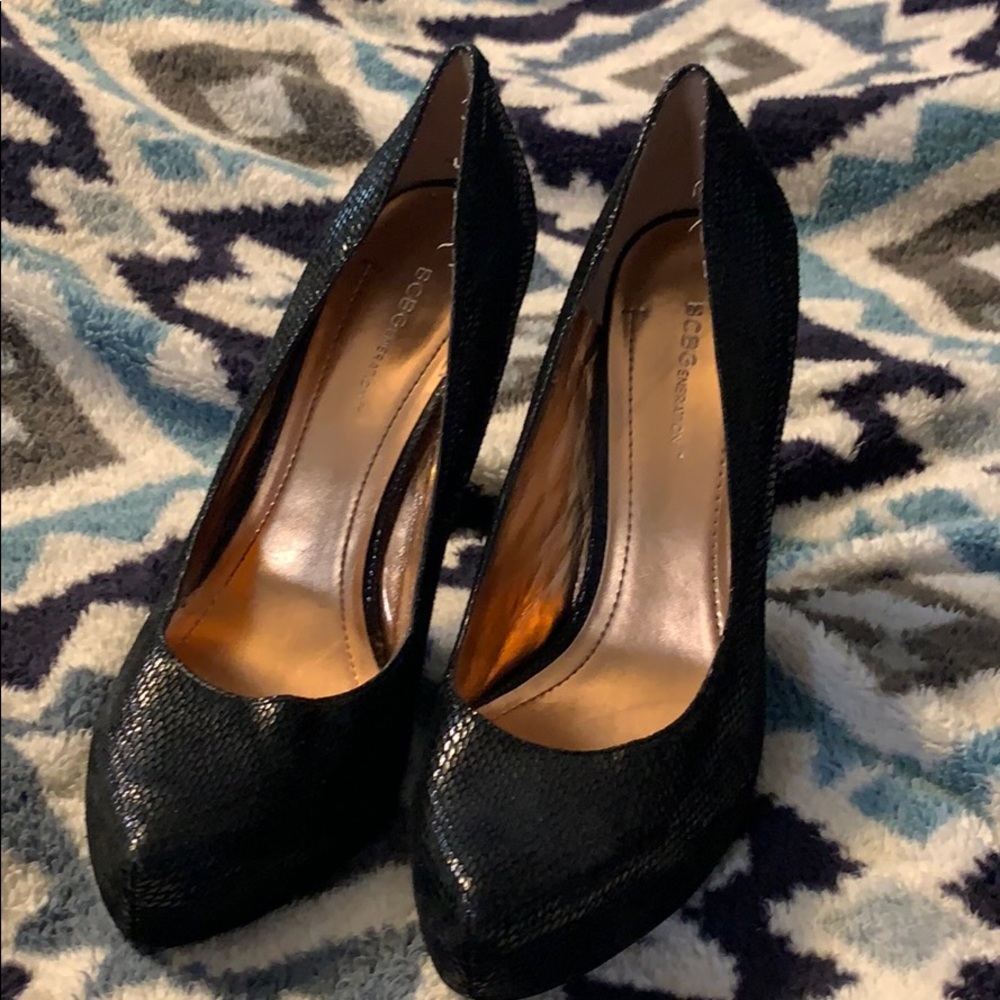 BCBG black high heels